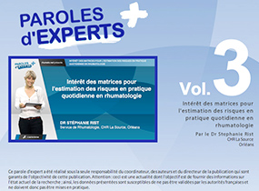 pex, parole expert, Intrt des matrices pour l'estimation des risques en pratique quotidienne en rhumatologie