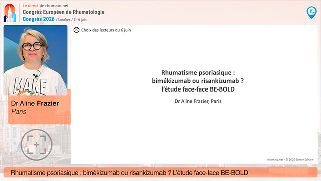 Rhumatisme psoriasique&nbsp;: bim&eacute;kizumab ou risankizumab&nbsp;? L'&eacute;tude face-face BE-BOLD