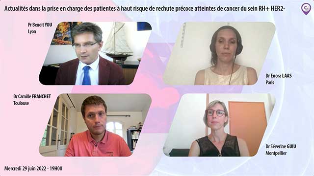 webcast, live, Actualits dans la prise en charge des patientes  haut risque de rechute prcoce atteintes de cancer du sein RH+ HER2-
